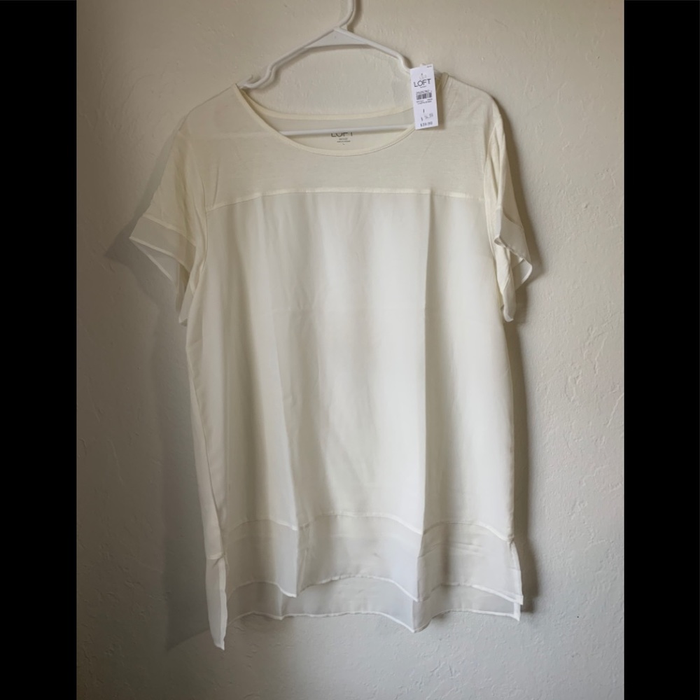 NWT LARGE LOFT OUTLET Off White Top
